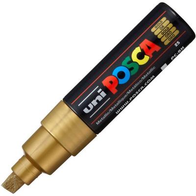 Маркер paint - POSCA - Золотой - Широкий скошенный наконечник - Ширина линии : 8 мм