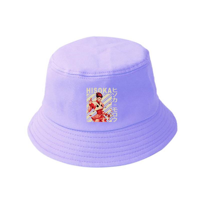 90-е годы японского аниме Hunter X Hunter Hat Женская Панама-ведро унисекс Дизайн Плоская шляпа Harajuku Kawaii Killua Забавная шляпа от солнца Hisoka