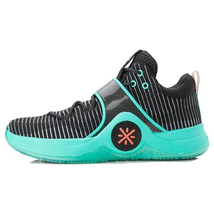 Li Ning WOW 6 Slip Resistant Abrasion Resistant Low top Basketball Shoes Mens Green Black ABAM089-84