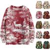 Women's Fashion Casual Long Sleeve Christmas Printed Round Neck Knitted Top