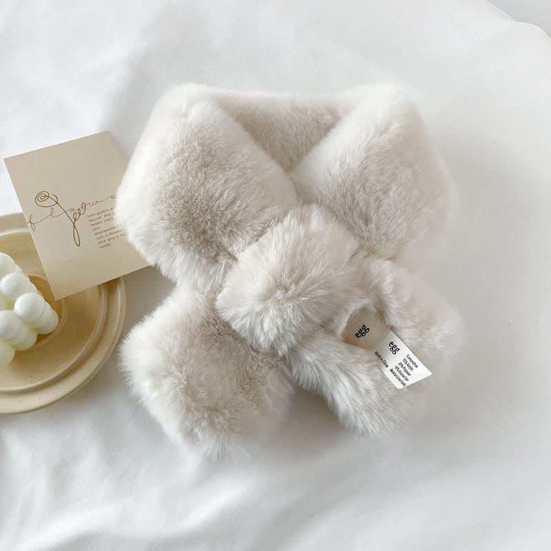 New Soft Waxy Versatile Fur Collar Scarf Solid Color Scarf Women's Autumn and Winter Thickened Couple Scarf