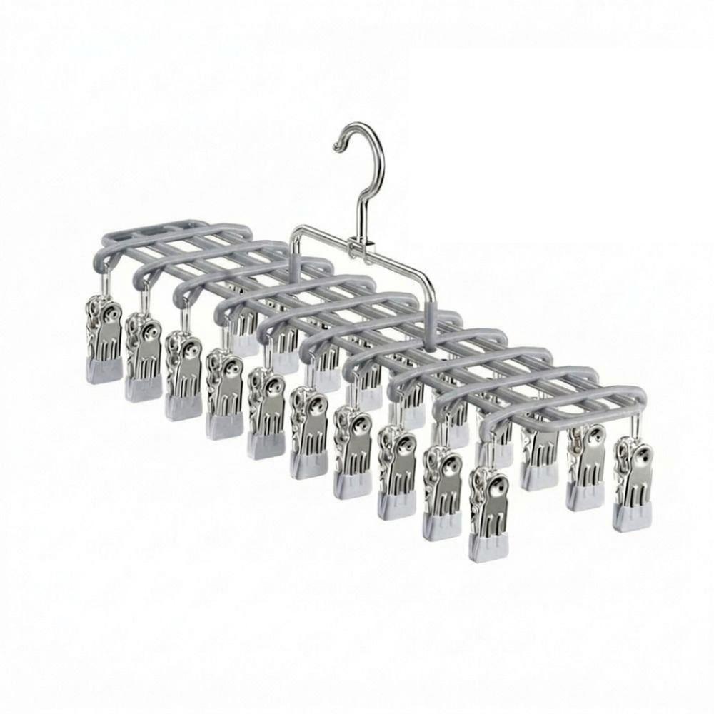 Heavy Duty Multi-Clip Drying Rack Stainless Steel Windproof Clothing Rack Laundry Hanger Outdoor