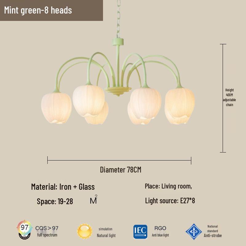 Современная минималистичная люстра в кремовом стиле - Дизайн "Тюльпан" для гостиной, спальни или столовой