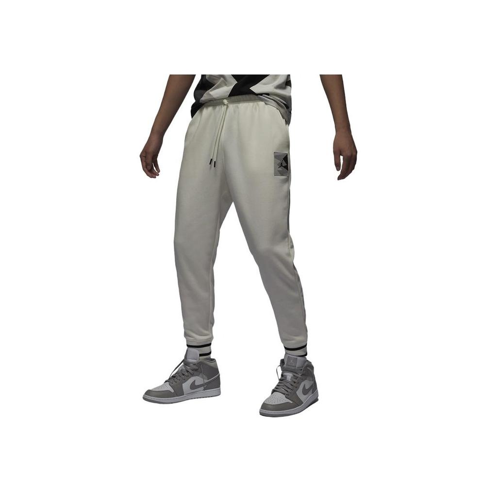 Jordan Logo Embroidered Fleece Sweatpants Men Bottoms Gray FD7859-133