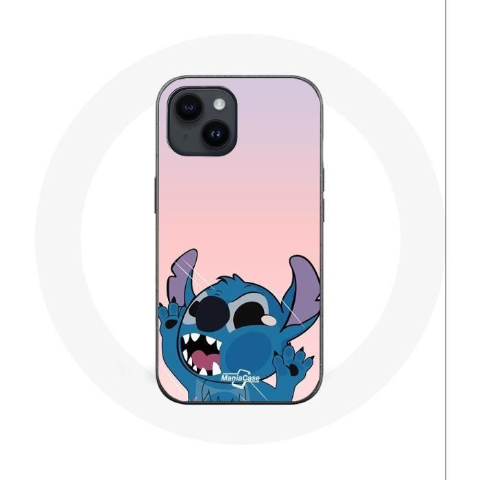 Чехол - Maniacase - Iphone 14 Plus - Мягкий - Стич с задравшим нос - Розовый