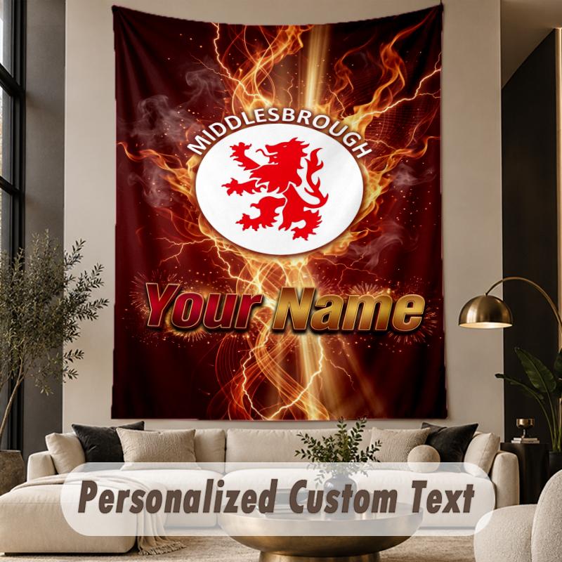 Custom Text Tapestry Middlesbrough FC Print Wall Tapestry Indoor Living Room Wall Decor