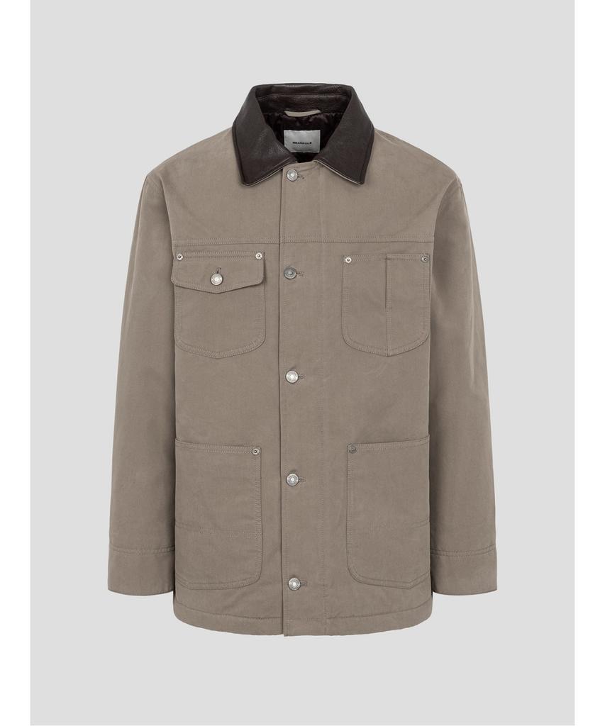 Beanpole Men Leather Collar Field Jacket Beige