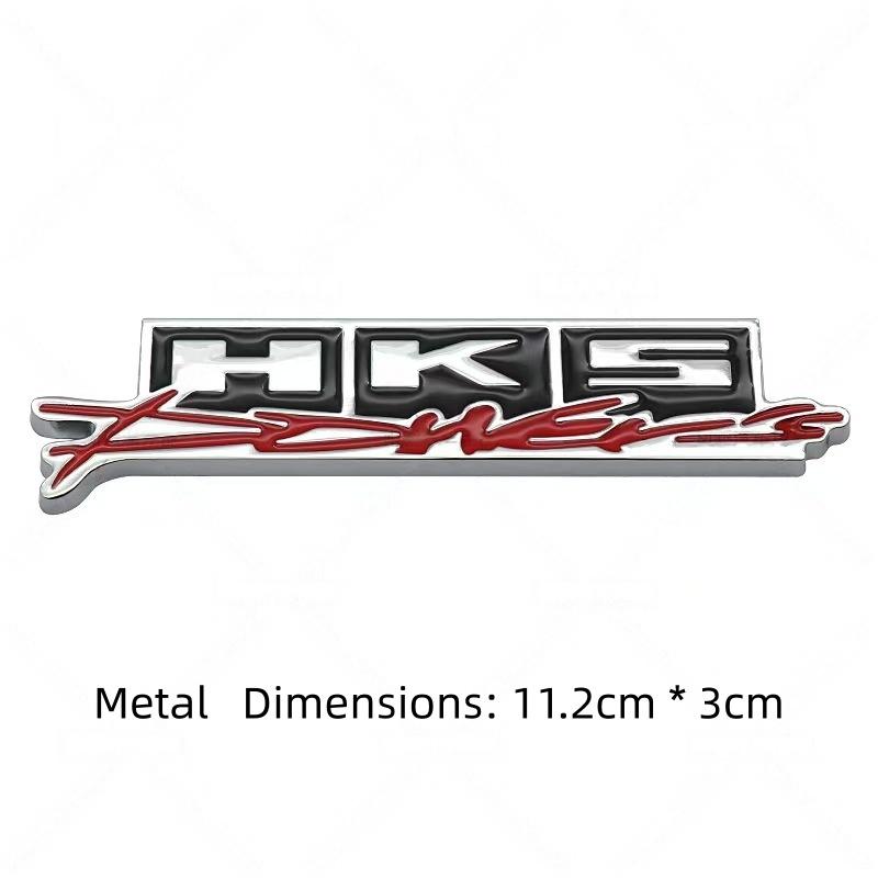 3D Metal HKS Power Logo Badge Sticker Front Grill Side Fender Rear Trunk Emblem Decal High-Quality Car Exterior Styling Accessories