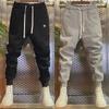Мужские модные облегающие спортивные штаны с манжетами на осень и зиму