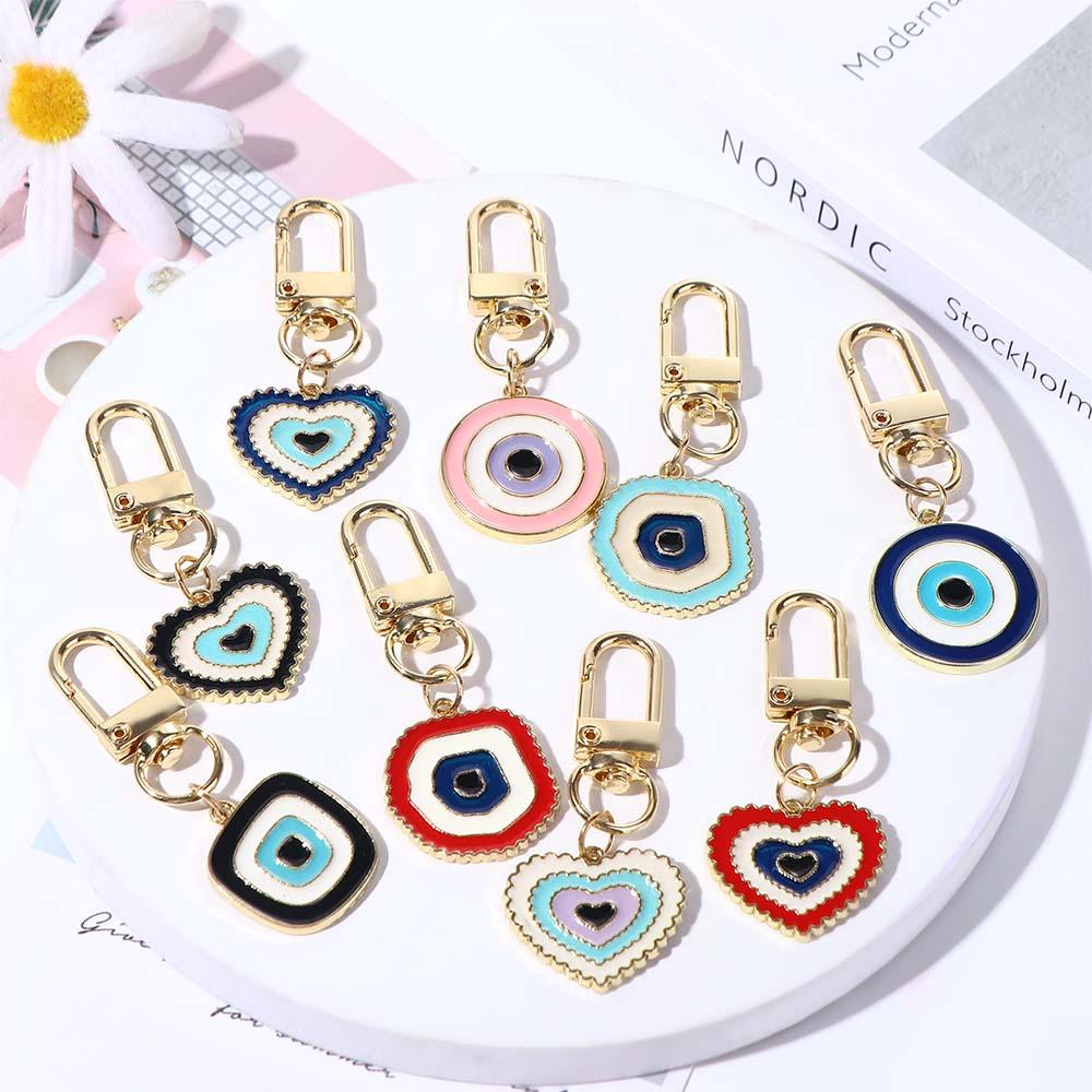 Pendant Car Key Ring Blue Eye Key Chain Handbag Charms Evil Eye Keychain Irregular Heart Keyring