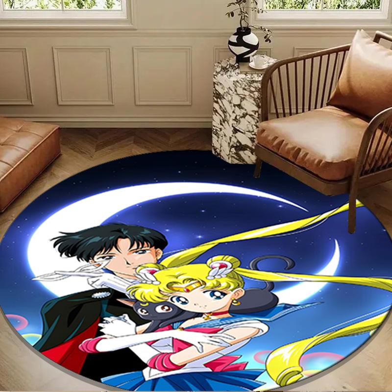 Christmas anime Princess Round Rug for Livingroom,Bedroom, Palyroom, Chair Rug, Area rug, Circle Carpet, Large Size Fan Christmas gift
