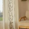 American semi-blackout curtains finished flower embroidery fringed bay window curtains opaque living room