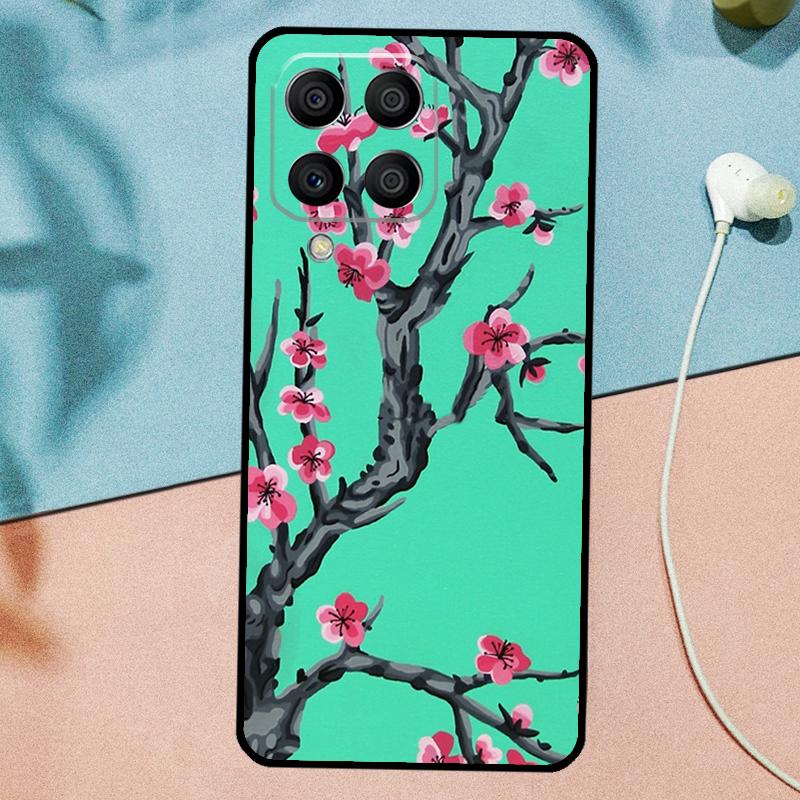 Цветочный чехол 'Цветущая вишня' для Samsung Galaxy M14 M34 M54 M20 M06 M16 M12 M13 M15 M35 M55 M33 M53 M21 M31 M32 M52