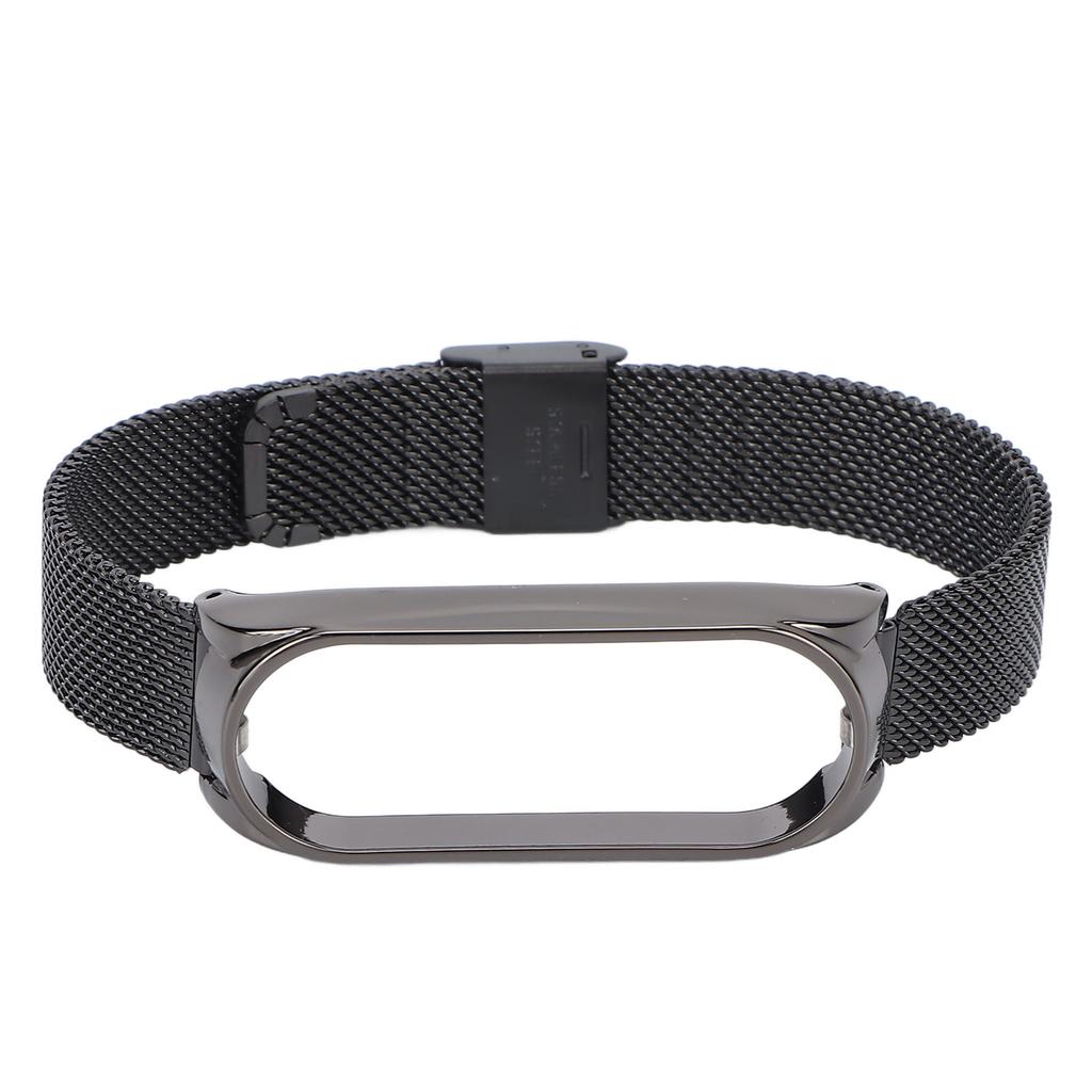 Metal Band Compatible for Xiaomi Mi Band 6 Smartwatch Replacement Steel Strap Bracelet Wristband AccessoriesBlack
