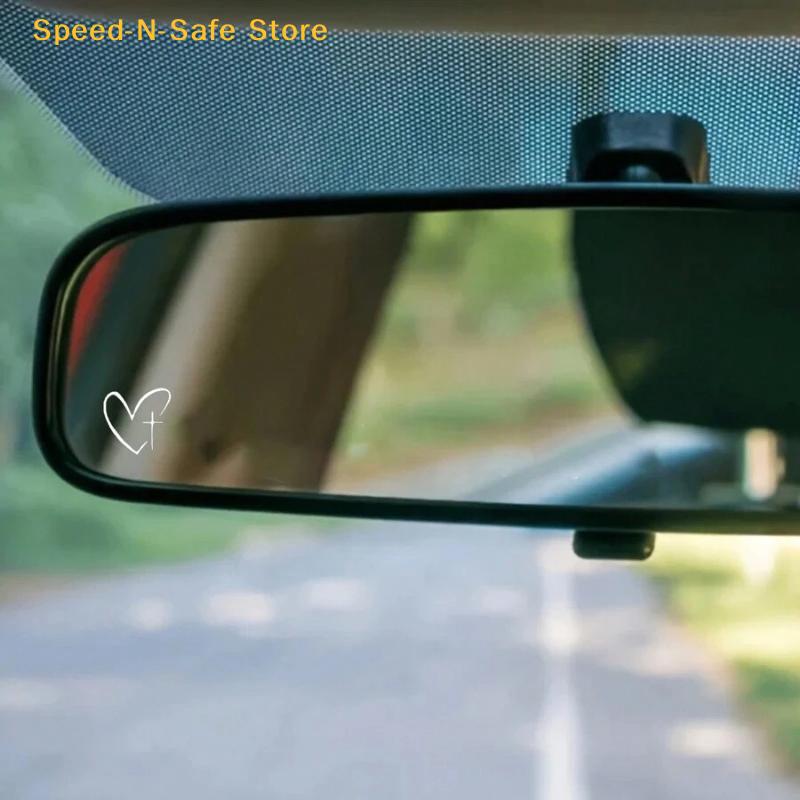 2Pcs/set Of Heart Shape Cross Mirror Stickers, Personalized Creative Decoration