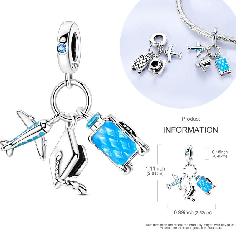 New Graffiti Butterfly Charm 925 Silver Glow Firefly Travel Love Heart Cat Clip Beads Fit Bracelet Necklace DIY Jewelry