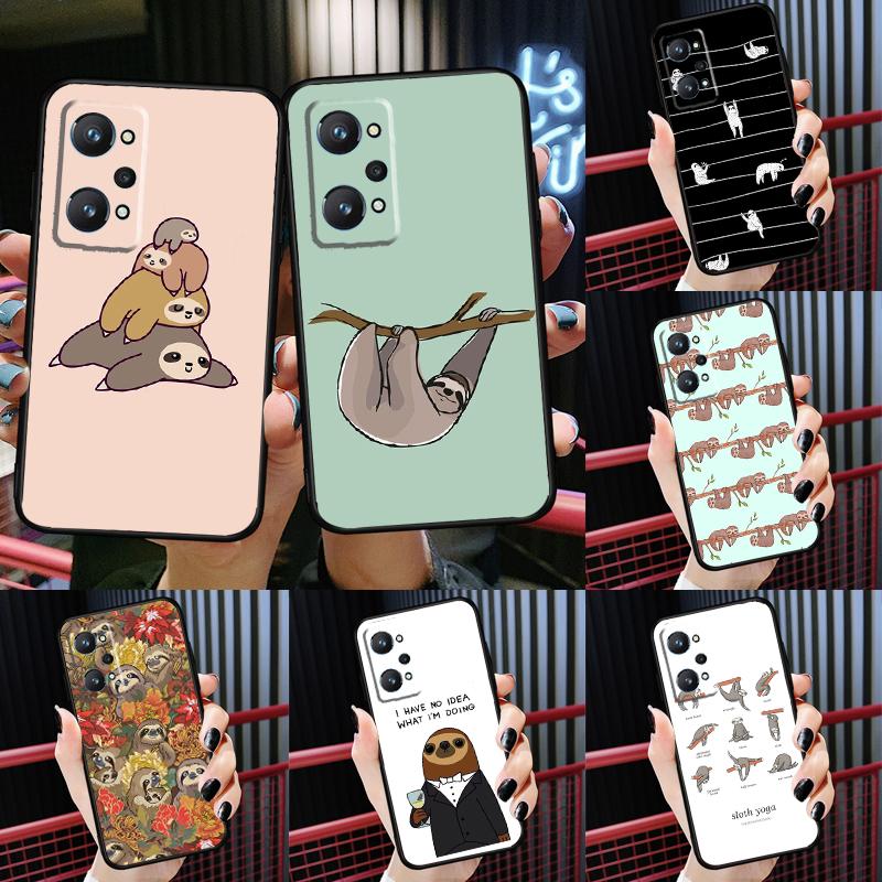 Sloth Cute Animal For Realme C55 C33 C30 C21Y 10 Pro Plus GT Neo 5 3 3T Case For OnePlus 11 10 Pro Nord 2 2T