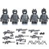5pcs Ghost Mask Special Forces Soldiers SWAT Guns Weapon Building Blocks Kit Bricks Sets Classic Model Kids Toys