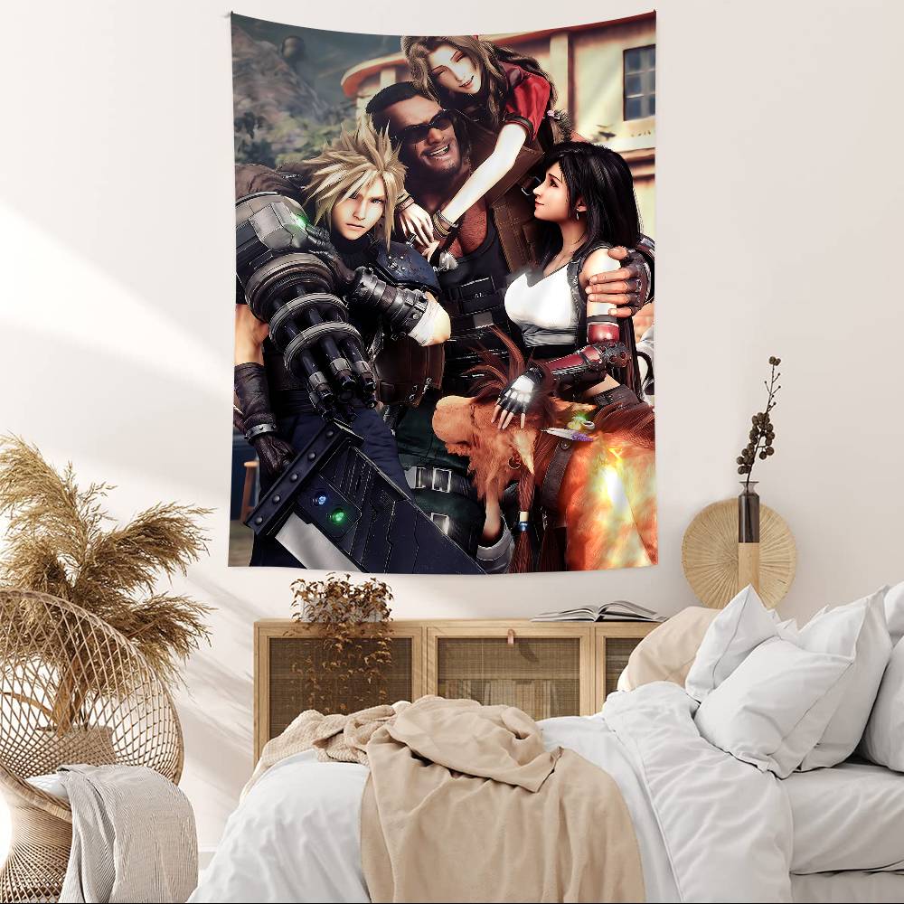 Серия Final Fantasy Игровое Аниме Гобелен Хиппи Цветок Ковры для Стен Декор Комнаты Общежития Настенное Украшение Домашний Декор