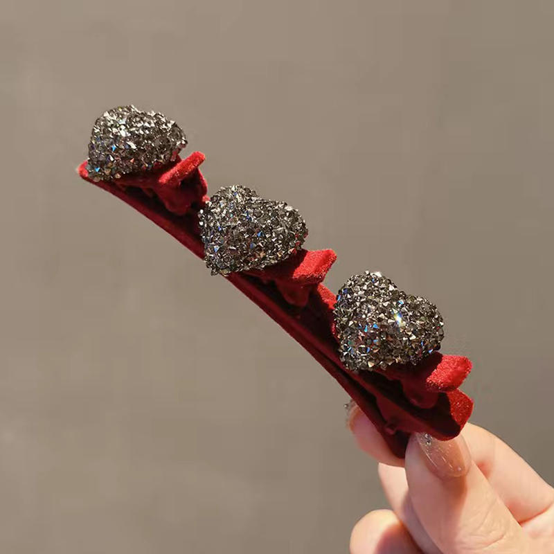 Exquisite New Fashion Sparkling Crystal Stone Hairpin 3 Flower Hair Clips For Women Braided Hair Duckbill Hair Claw Headwear