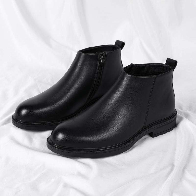 Ботинки челси мужские высокие туфли для отдыха на природе деловые формальные ботильоны осень-зима мужские туфли из спилковой кожи для мужчин