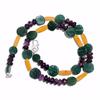 Natural Multi Aventurine Amethyst Gemstone Smooth Beads Necklace 17" UB-4598 UB-4598