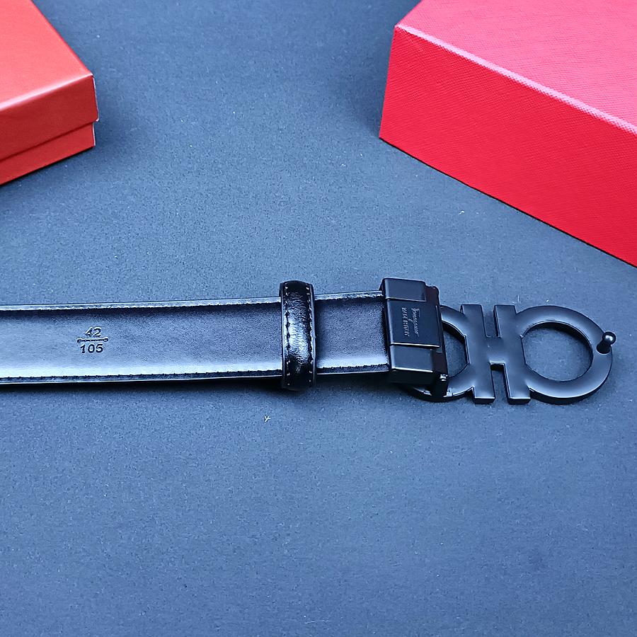 Salvatore Ferragamo 3.3cm Men's Belt Luxury Brand Designer Belt Suit Jeans Formal Brand Classic Tail Clip with Horseshoe Pattern