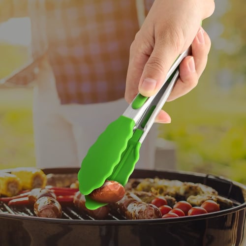 Hotec Премиальные кухонные щипцы из нержавеющей стали с силиконовыми наконечниками, набор из 3 штук - 7", 9" и 12", многоцветные