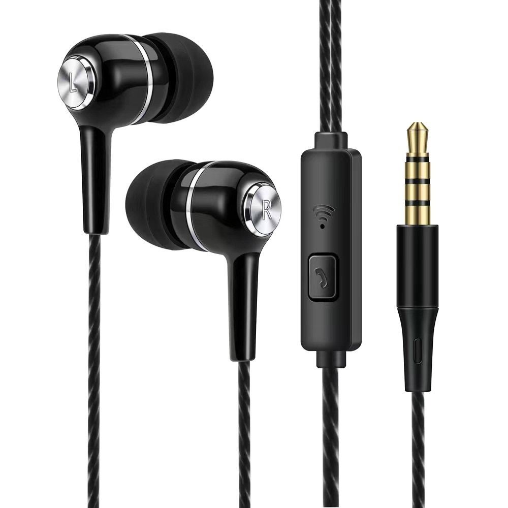 Bass 3.5mm Earbuds Earpiece Wired Headphone for Apple/Android/Huawei Mobile Phone Computer MP3