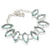 Lab Created Aqua Apatite Necklace 18" Adjustable Chain Marquise Cut Jewelry Gift