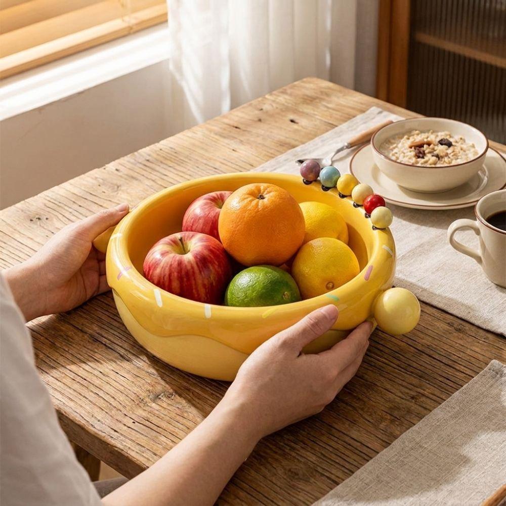 Plastic Fruit Serving Plate Large Capacity Snack Storage Tray Home Living Room