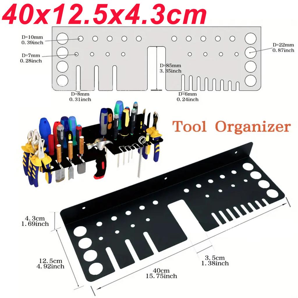 Органайзер для отверток с 14 отверстиями, настенное хранилище для ручного инструмента, для шестигранных и крестовых отверток, плоскогубцев, подставка-основание для хранения инструментов