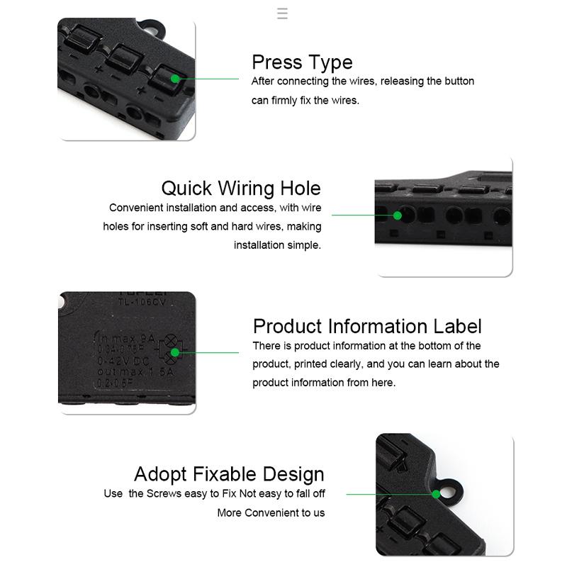 1PCS 3/6 Port Miniature Quick Connect Splitter Out Line Sharing Box Distribution Port Hub For Lighting Led Strip Connection