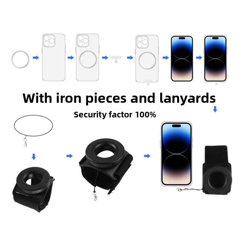 Wristband Magnetic Mobile Phone Holder Outdoor Riding Rotating Wrist Strap Holder Live Fitness Wristband Portable