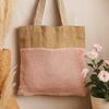 Jute Cotton Tote Bag, Rose
