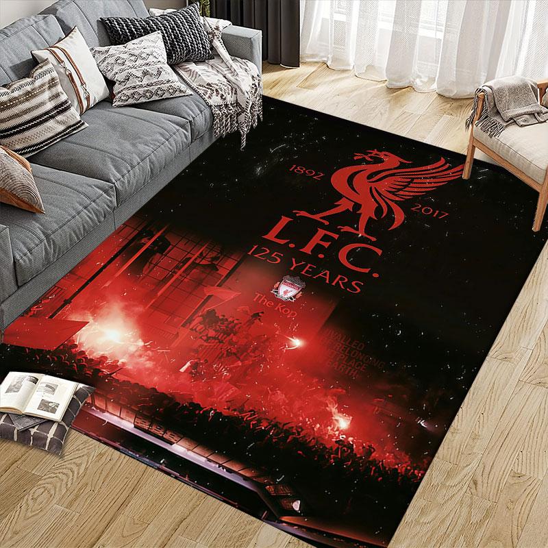 Ковер с принтом из фланели Liverpool, Декор для дивана в гостиной и спальне, Нескользящий игровой фланелевый коврик для игровой комнаты