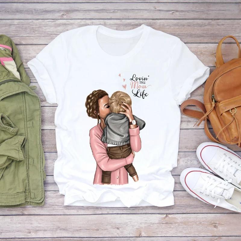 Mama Girl Graphic Print Women T Shirt Casual Harajuku Y2K Tops Tee Crewneck Short Sleeve Lady Clothes