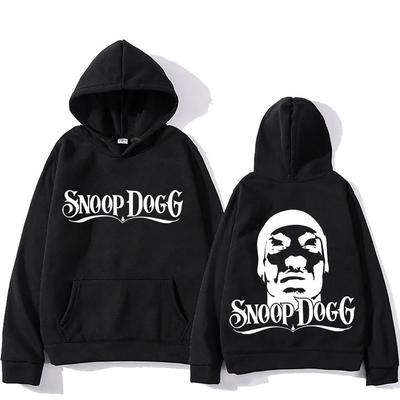 Худи Snoop Dogg с принтом на спине С капюшоном Гранж Удобная толстовка Хип-хоп Оверсайз Одежда Y2k Флис Готические пуловеры