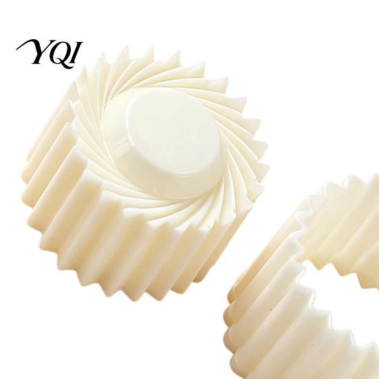 Home Baking Gadgets 2-in-1 Round Mooncake Mold, Double Ended Pastry Press with Scallop And Handheld Cookie Stamper Spiral Embossing for DIY