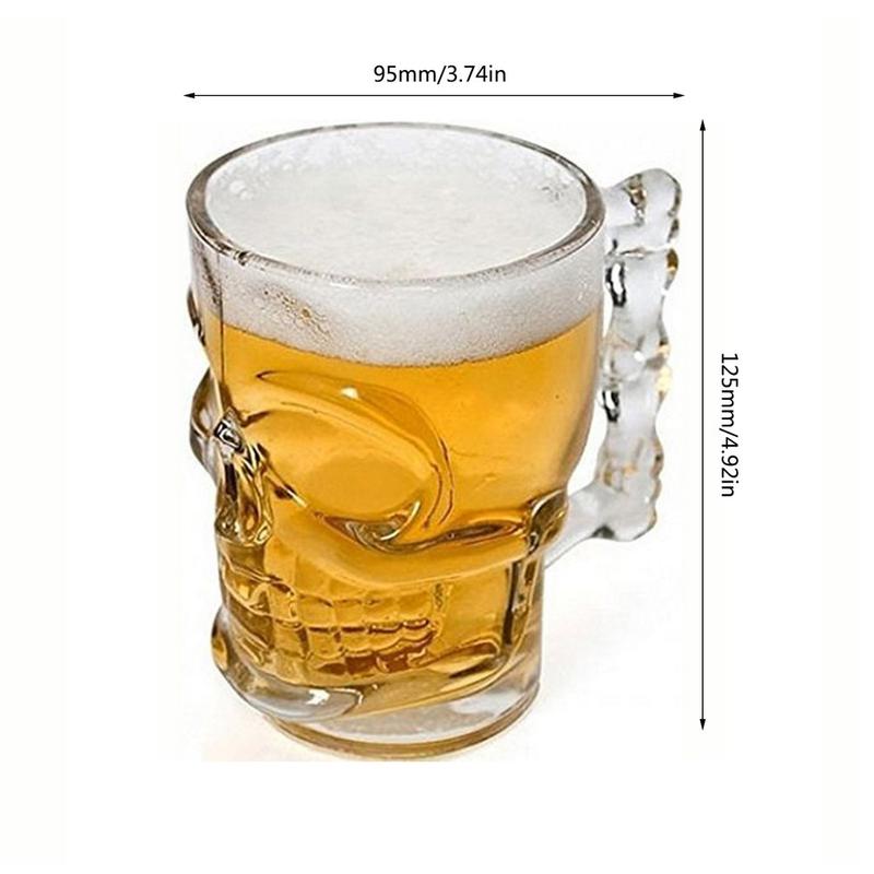 400ml Bar Cup Skull Cross Bowl Beer Glass Glass Crystal Skull Head Cups Cup For Whisky Vodka Bar Club Drink | Beer Cups