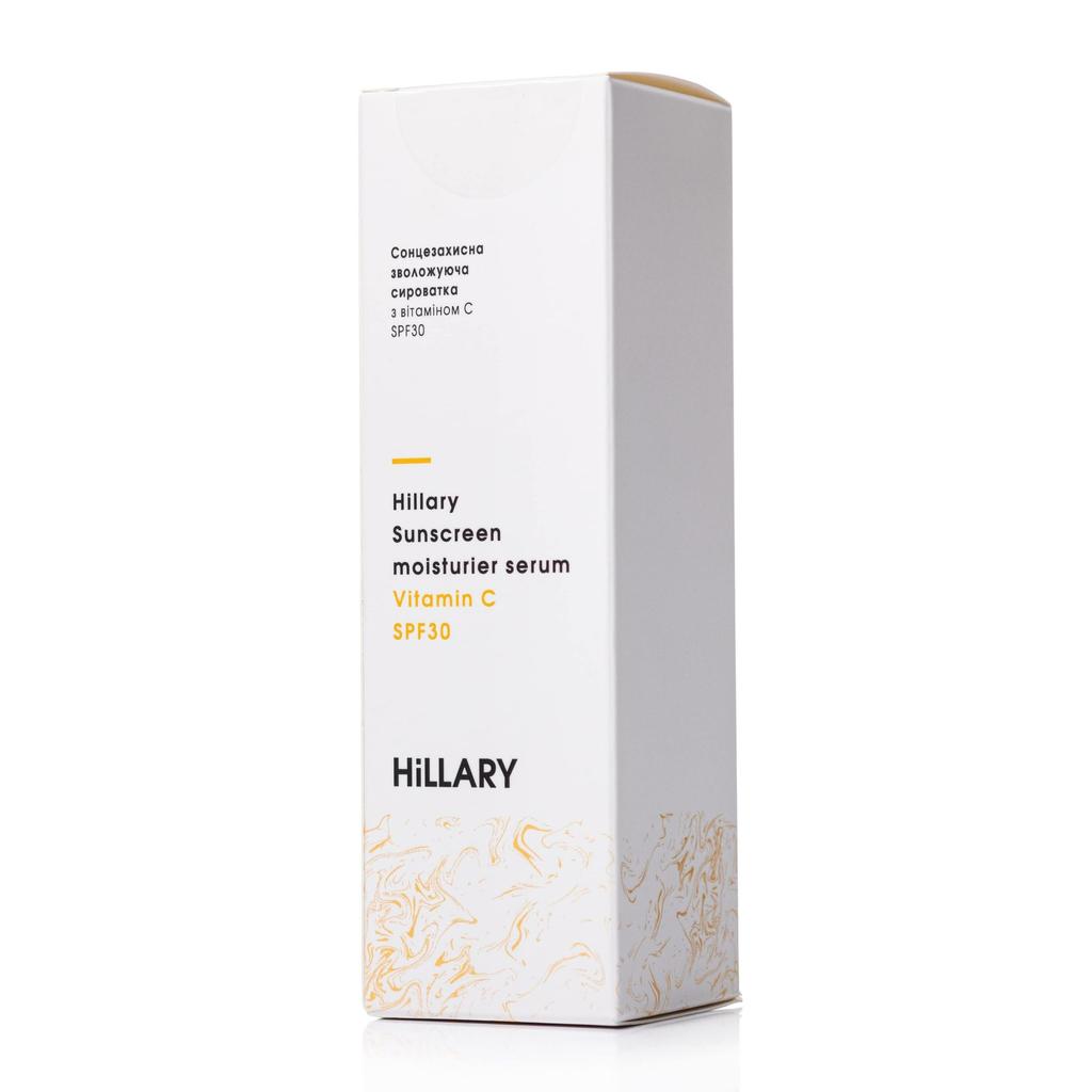 Солнцезащитная увлажняющая сыворотка с витамином С SPF30 Sunscreen moisturier serum Vitamin C SPF3 Hillary 30 мл