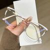 Metal Frame Anti Blue Light Glasses Cat Eye Type Non Prescription Protective Goggles Decorative Flat Glasses Lentes Mujer