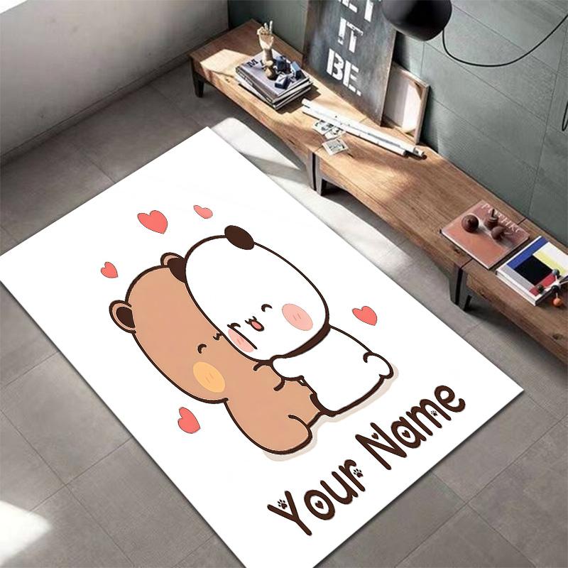 Peache Goma Custom Name Carpet Rug For Living Room Bedroom Home Sofa Decoration,Kids play Non-slip Floor Mat
