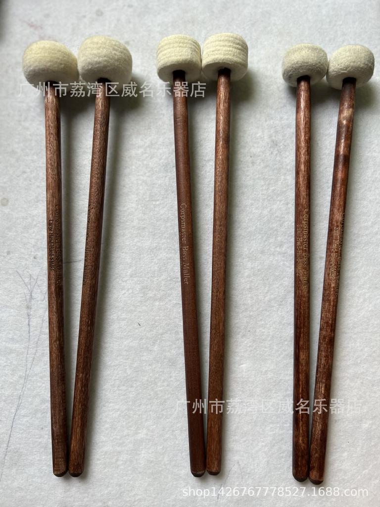 Solid Wood Handle White Tuning and Marching Drum Hammer with Felt Head Drumstick