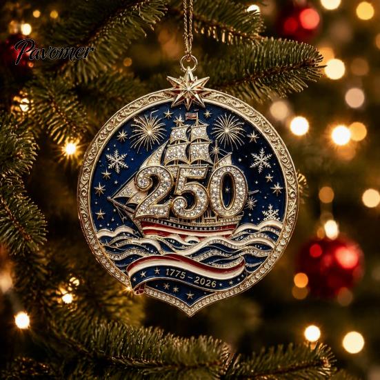 Исторический 1776-2026 Елочное украшение 250-летие США Рождественское украшение, Соединенные Штаты 1776-2026 250-летие Патриотическая тематика Принадлежности для вечеринки Сувенир, Акрил