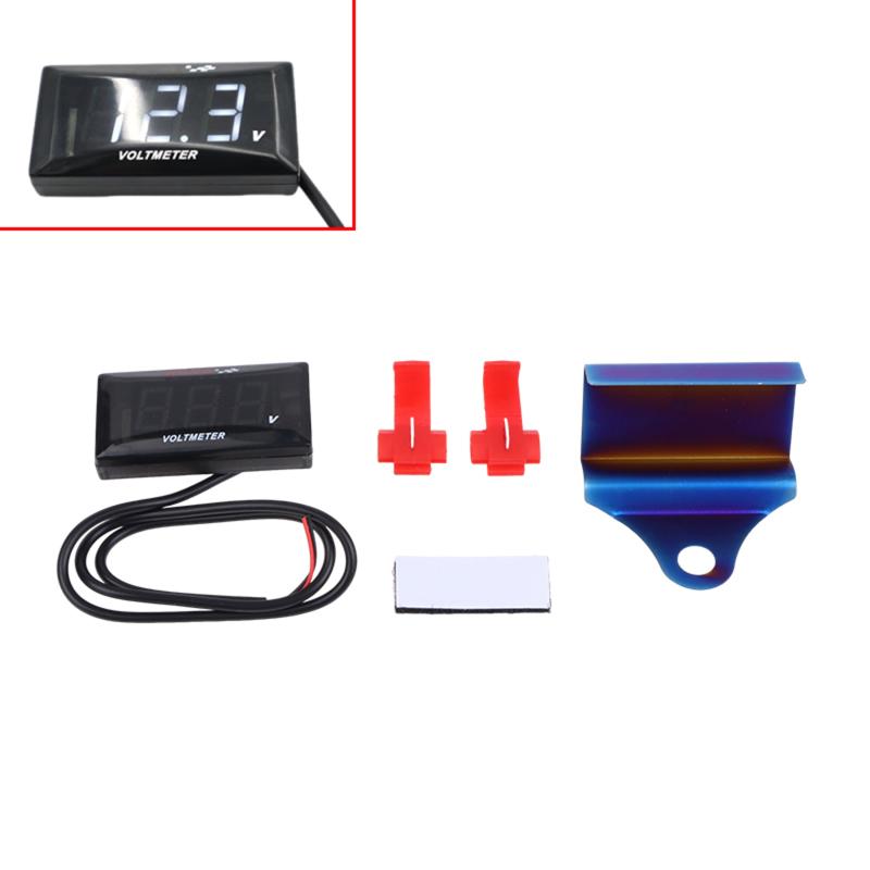 Digital Voltmeter LED Display DC10-150V for Moto with Waterproof Bracket for Reliable Automotive Use