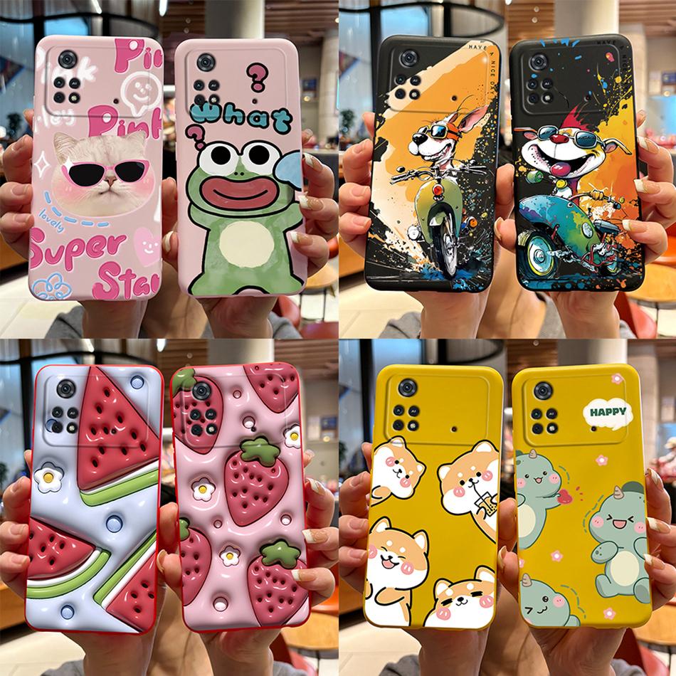 For Xiaomi Poco M4 Pro 4G Case Cute Cartoon Frog Cover Soft Silicone Phone Case For Xiaomi Poco M4 Pro PocoM4 5G Fundas Bumper