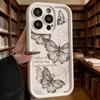 Винтажный эскиз бабочки с цитатой Мягкий ТПУ чехол для телефона для iPhone 17 16 15 14 13 12 11 Pro Max Plus Ударопрочный противоскользящий чехол