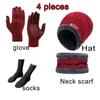 Knitted Woolen Winter Hat, Scarf & Touchscreen Gloves Set