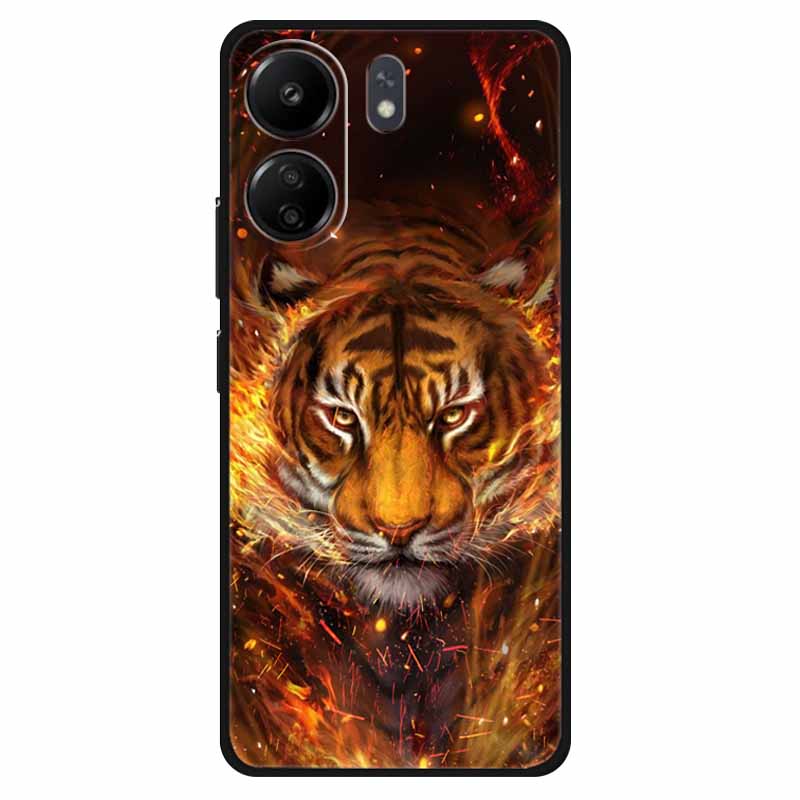 Funda For Xiaomi Poco C65 Case Soft Lion Wolf Black Shockproof Back Cover for Poco C65 C 65 Soft Case Poco C65 Cool Soft Bumper